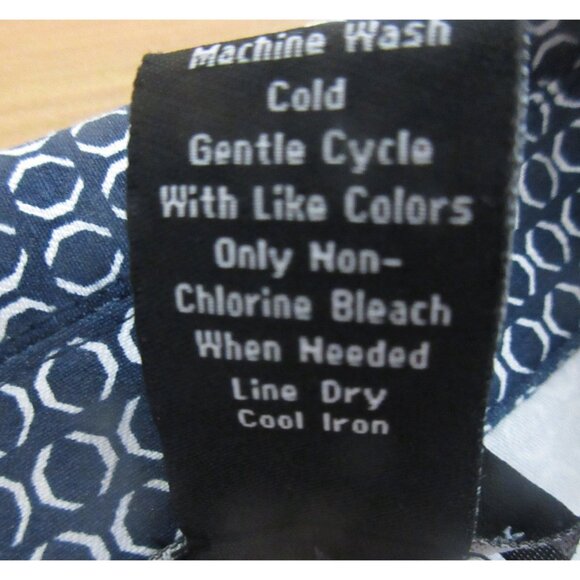 Attyre New York Women Blazer Jacket Sz Small Navy & White Geometric Gold Buttons - Picture 4 of 5